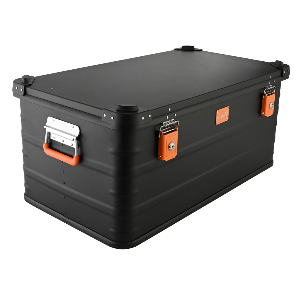 ALUBOX Aluminiumkiste Transportbox 92 Liter - schwarz - Premium Black - 1