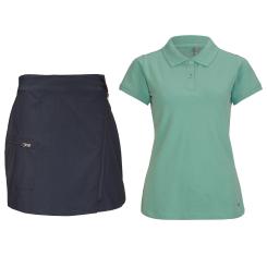killtec Damen Golfbekleidung minze / dunkelblau Gr. 36 Golfrock + Poloshirt Outdoor