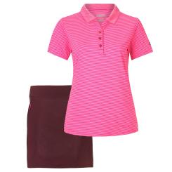 Damen Poloshirt + Funktionsrock pink/aubergine Gr. 36 Baumwollshirt Wanderrock