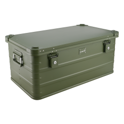 ALUBOX 92 L oliv gruen - Deckel mit Druckgussecken - Alu Staerke 1mm - Survival Box - Outdoor Kiste