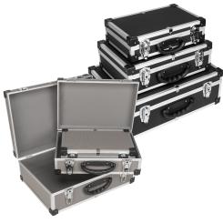 anndora Rahmen Koffer Set 3 Stück schwarz oder hellgrau - Werkzeugkoffer Aluminium Rahmen - leichte Qualität - Länge 