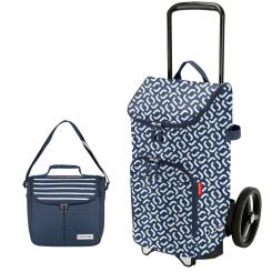reisenthel Einkaufstrolley rack + bag 45 Liter signature blue + mini Kühltasche