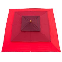 Ersatzstoff Sonnenschirm Rot 3-Lagig 3 x 3 m