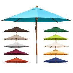 anndora Sonnenschirm 3m Gartenschirm Marktschirm mit Holz rund - Farbwahl -