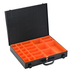 ALUBOX Sortimentsbox mit 24 Einsatzkästen schwarz