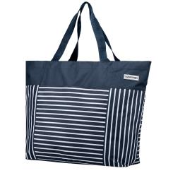 XXL Strandtasche Einkaufstasche blau weiß maritim gestreift - AHOI