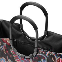 Reisenthel - Henkeltasche - schwarz Paisley Blumen Muster 22 Liter Einkaufstasche  - Lehrertasche - Bürotasche