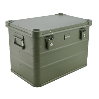 ALUBOX 78 Liter in grün, Alubox mit Deckel, Transportbox, Alukiste - 1