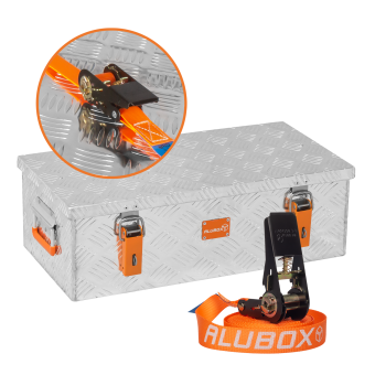 Riffelblechbox Alubox 36Liter + Spanngurte - 1