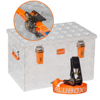 Riffelblechbox Alubox Pritschenbox 67 Liter + Spanngurt - 1