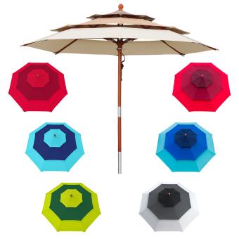 anndora Sonnenschirm 3,5m Design Schirm √ 3 Etagen √ Schirmstoff wählbar √ Tisch Sonnenschirm √ Marktschirm - 1