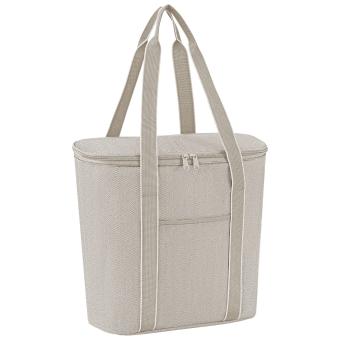 Einkaufstasche mit Kühleffekt in sand mit Fischgräten Muster -  dick gewebter Stoff - wasserabweisend - 1