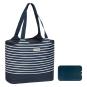 Strandtasche 2 in 1 Kühltasche + Schultertasche  AHOI blau weiß - 1