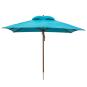 anndora Sonnenschirm mit Holz Gartenschirm 3x3m eckig Himmelblau Hellblau Winddach UV-Schutz - 1