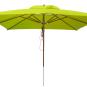anndora Sonnenschirm mit Holz 4x4m eckig grün Limette - Winddach - UV-Schutz - Quadratischer Marktschirm mit Holz - Stoff waschbar - 1