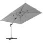 anndora  Ampelschirm 3m x4m rechteckiger Sonnenschirm - Mit Ständerkreuz ohne Gewichte - silbergrau - 360º drehbar - vertikal schwenkbar - UV - Schutz sehr hoch - 1