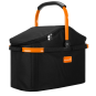 anndora Kühlkorb Einkaufskorb Alubox Design schwarz orange mit Deckel - Picknickkorb - ohne Geschirr - Henkel Klappbar Korb wasserfest von innen - 1