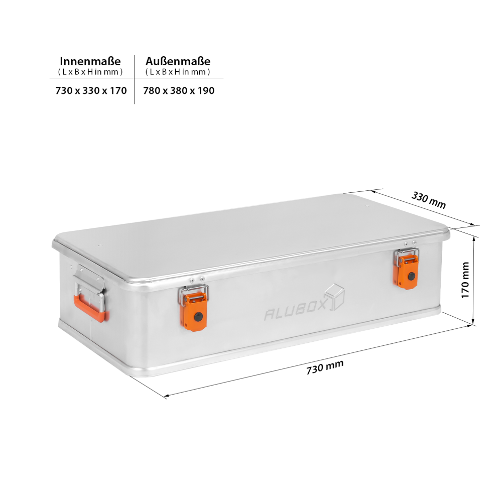 ALUBOX leichte Auto Dachbox für Dachgepäckträger universal 78x39x20 cm - 11