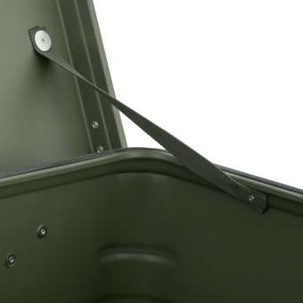 ALUBOX 141 Liter olivgrün - Stapelecken - Alubox mit Deckel - Transportbox in camouflage grün - 11