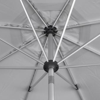 anndora Sonnenschirm mit neigbarem 3,5m großem DAch hellgrau - Kurbelsystem - Schirm neigbar - 8 Streben - Schirm waschbar - 11