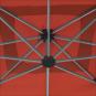 anndora Alu Ampelschirm 3x 3m terracotta orange - inklusive Ständerkreuz ohne Gewichte - Kurbelmechanismus - 8 Streben  - 11