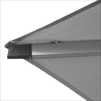 anndora Alu Ampelschirm - 360º Drehbares Dach - Dach vertikal anstellbar - komplett in aller Richtungen - Stehkreuz ohne Gewichte - 12