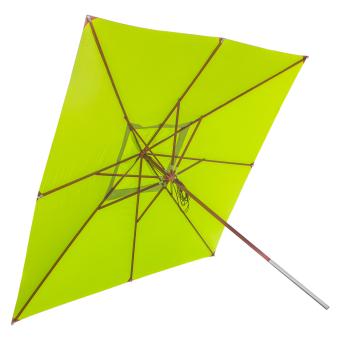 anndora Sonnenschirm mit Holz 4x4m eckig grün Limette - Winddach - UV-Schutz - Quadratischer Marktschirm mit Holz - Stoff waschbar - 2