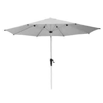anndora Sonnenschirm mit neigbarem 3,5m großem DAch hellgrau - Kurbelsystem - Schirm neigbar - 8 Streben - Schirm waschbar - 2