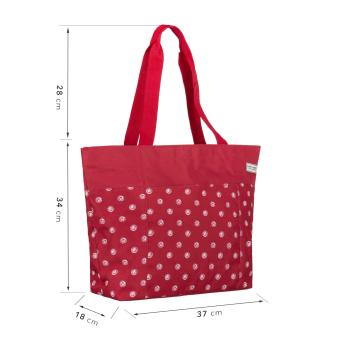 anndora shopper 17 Liter Einkaufstasche rot mit weißen Punkten - 2