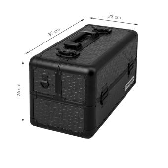 anndora Beauty Case in matt schwarz Zihharmonikakoffer black - Nähkiste Bastelkiste Handarbeitsbox  - 2