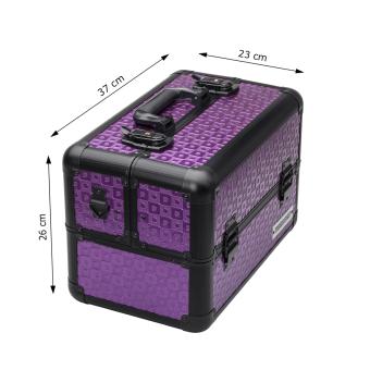 anndora Kosmetikkoffer violett schwarz (L x B x H): ca. 37 x 23 x 26 cm - Zihharmonikakoffer , Nähkiste  - 2
