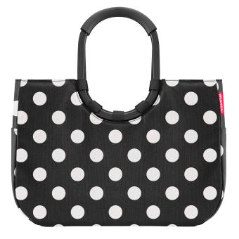 Einkaufstasche - Shopper mit runden Henkeln in schwarz weiß mit Punkten loopshopper L by reisenthel - 2