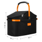 anndora Kühlkorb Einkaufskorb Alubox Design schwarz orange mit Deckel - Picknickkorb - ohne Geschirr - Henkel Klappbar Korb wasserfest von innen - 2
