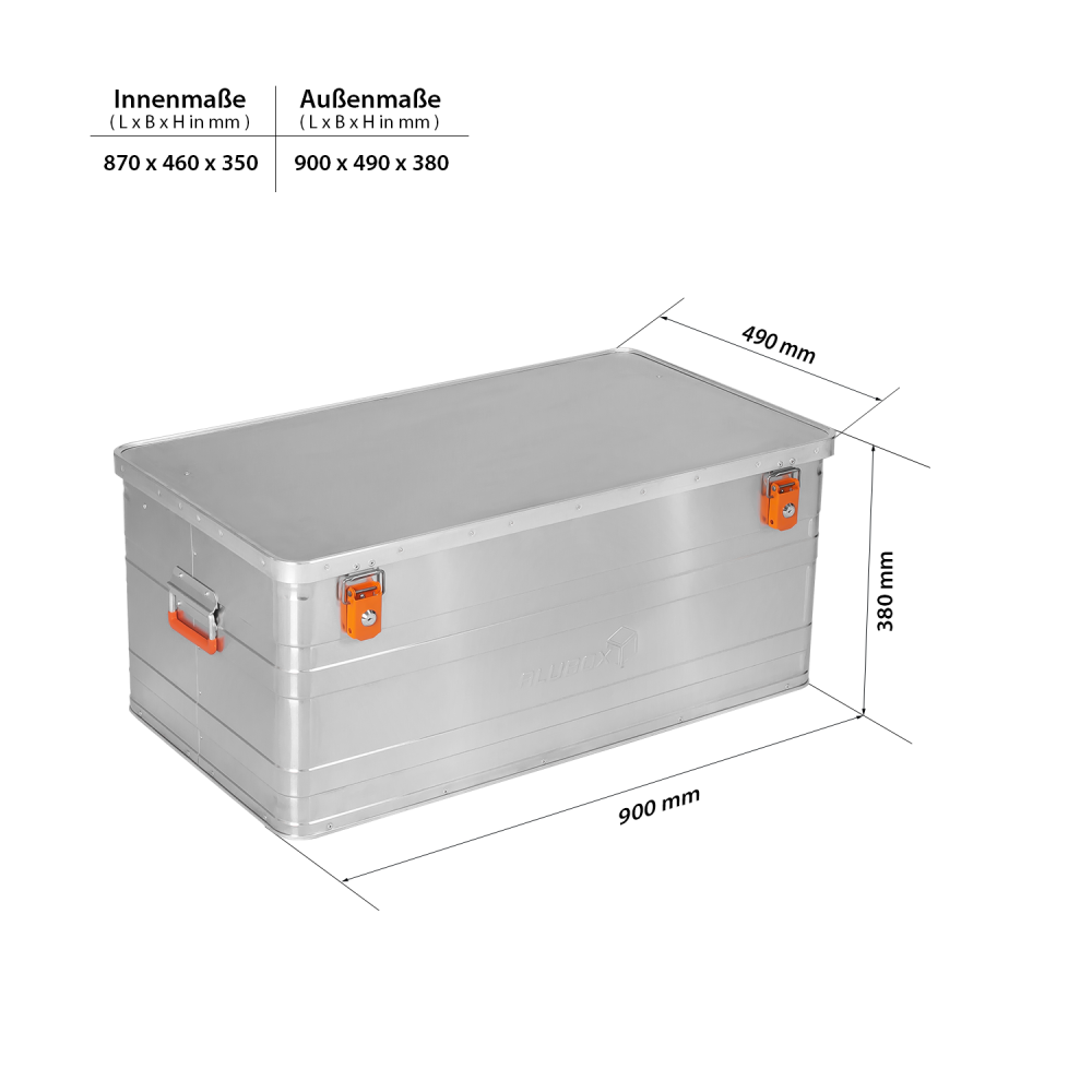 ALUBOX Alukiste - B140 Liter - Campingkiste - Aufbewahrungskiste - Transportbox - 3