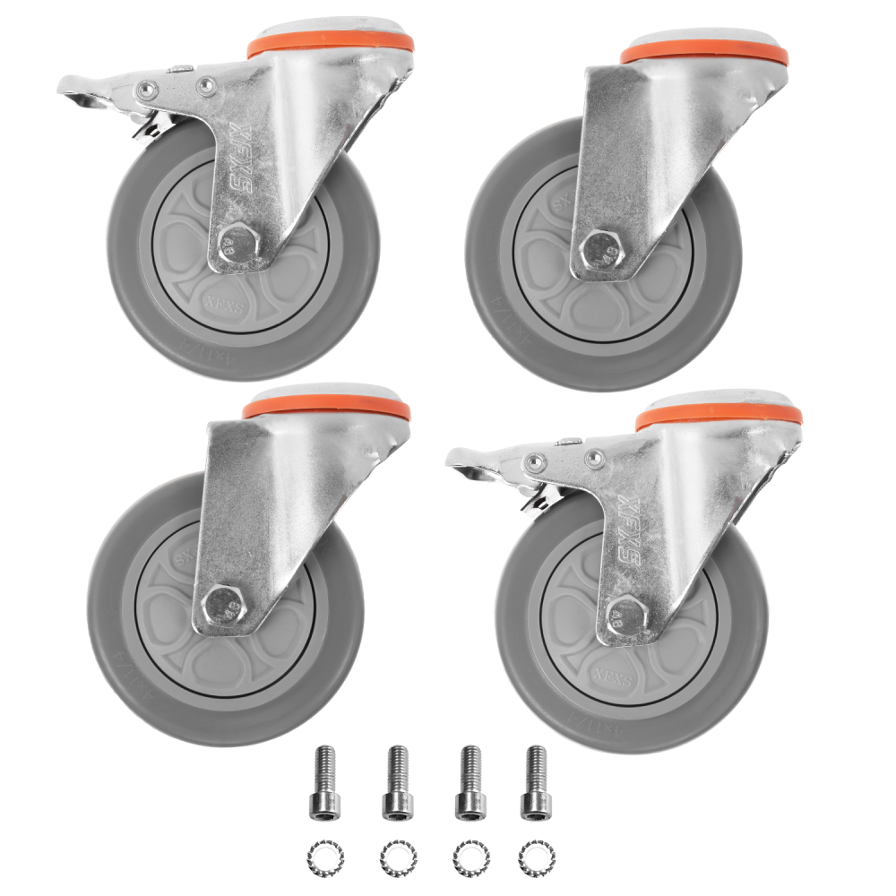 ALUBOX Rollensatz für Riffelblechboxen Transportrollen max 120 kg 10 cm + Schrauben Rädersatz für die Riffelboxen - 3