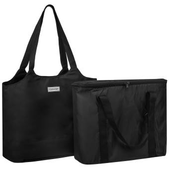 schwarz Kroko Isoliertasche Kühltasche im eleganten Handtaschen-Look 