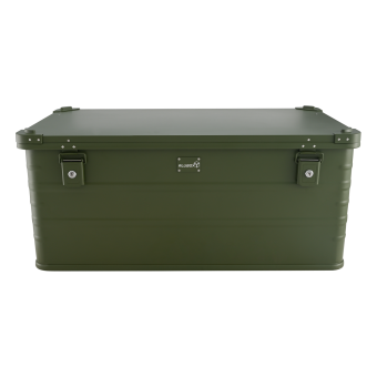 ALUBOX 141 Liter olivgrün - Stapelecken - Alubox mit Deckel - Transportbox in camouflage grün - 3