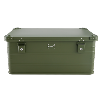 ALUBOX 92 L oliv gruen - Deckel mit Druckgussecken - Alu Staerke 1mm - Survival Box - Outdoor Kiste - 3