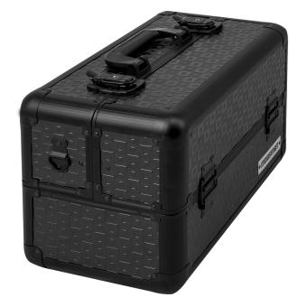 anndora Beauty Case in matt schwarz Zihharmonikakoffer black - Nähkiste Bastelkiste Handarbeitsbox  - 3