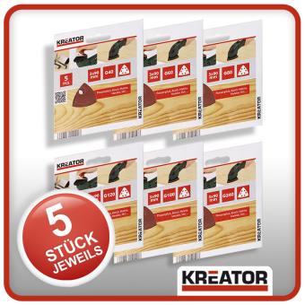 Kreator 5 Holz-Schleifblätter für Dreiecksschleifer 90 x 90 x 90 mm Auswahl - 3