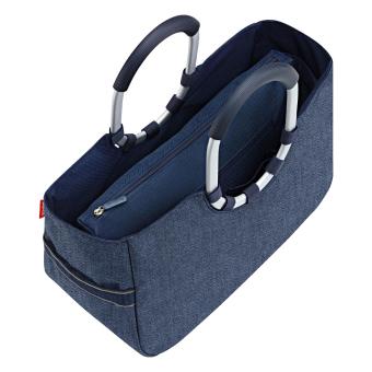 loopshopper Einkaufs Handtasche M mit Innentasche herringbone dark blue - 3