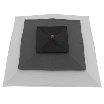 anndora Sonnenschirm 3x3m eckig 3-lagig Mehrfarbig Grau UV-Schutz - 3