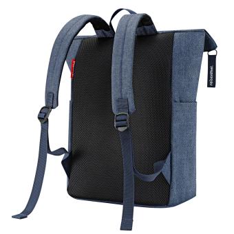 rolltop backpack herringbone dark blue - 3