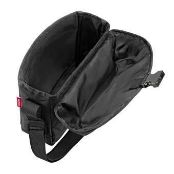 Umhängetasche Unisex schwarz Saddle bag M mit coole Schnalle - 3