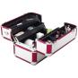 anndora Beauty Case lack weiß - metallic rot - Zihharmonikakoffer Kosmetikkoffer tragbar abschließbar - 3