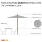 anndora Sonnenschirm 2,5m rund Dunkelgrün Winddach UV-Schutz - 3