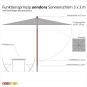 anndora Sonnenschirm Knickbar 3x3m mit Dreh-Kipp-Mechanismus Terracotta - 3