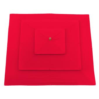 anndora Sonnenschirm 3x3m eckig 3-lagig Rot UV-Schutz - 4