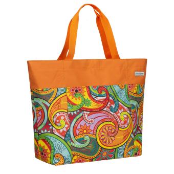 Oversized Strandtasche  Einkaufstasche - orange Paisley - XXL Tasche - 4