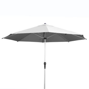 anndora Sonnenschirm mit neigbarem 3,5m großem DAch hellgrau - Kurbelsystem - Schirm neigbar - 8 Streben - Schirm waschbar - 4